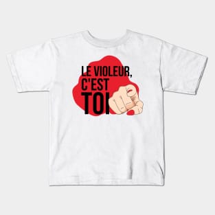 'The rapist is you' in Frensh feminist protest Chile 'le violeur c'est toi' Kids T-Shirt